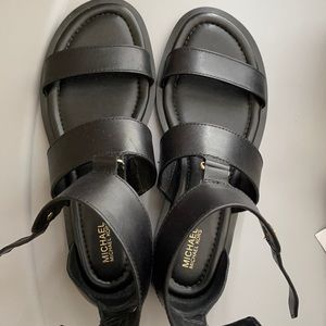 MICHAEL KORS BLACK GLADIATOR SANDALS